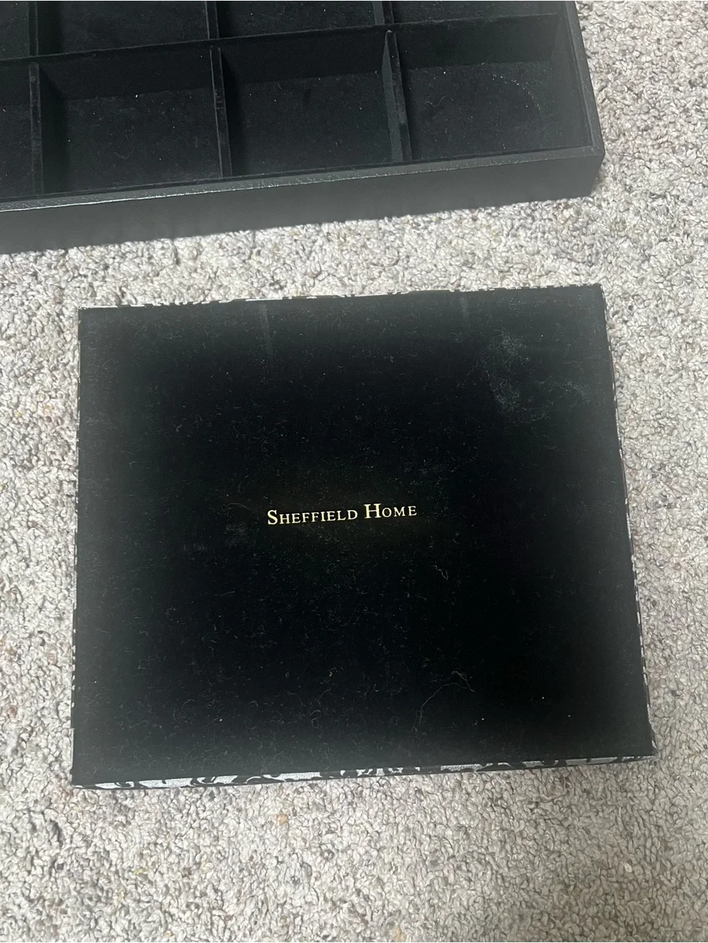 Black Velvet Multiple Compartment Jewelry Trays